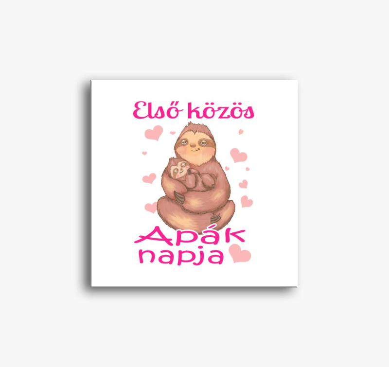 Első közös Apák napja lajhár lányos vászonkép