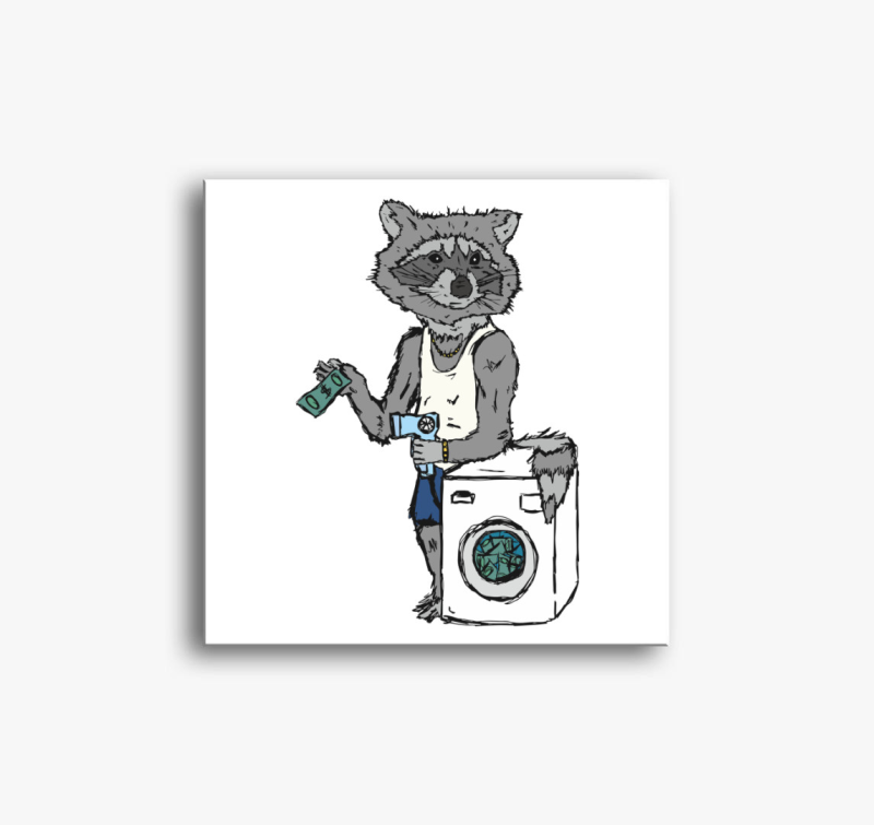 Pénzmosó mosómedve vászonkép
