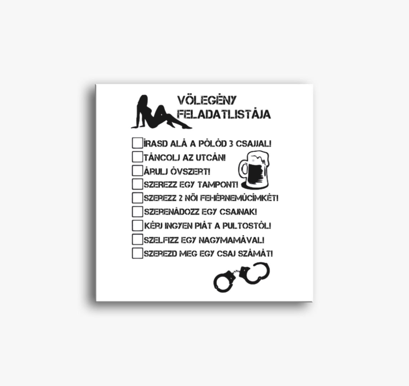 Vőlegény feladatlistája vászonkép