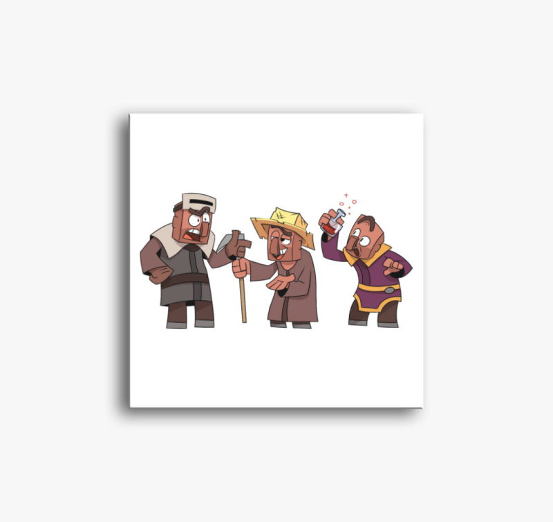 Minecraft falusiak vászonkép