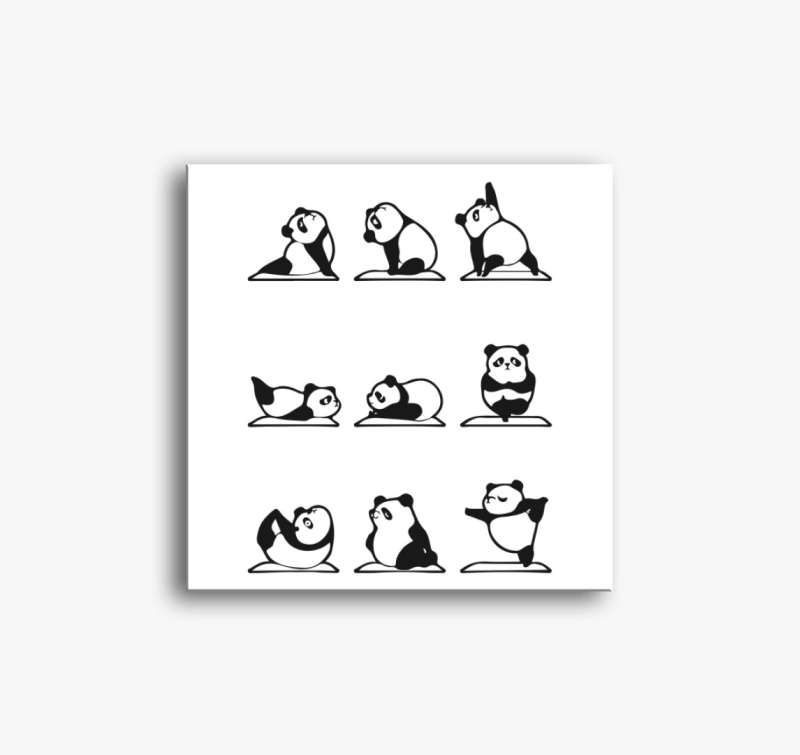 Jógázó panda vászonkép