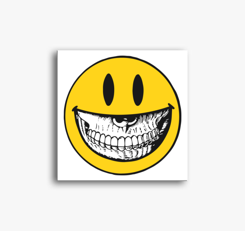 Koponyás smiley vászonkép