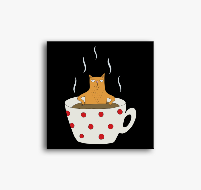 Mokkás vörös macska - vászonkép