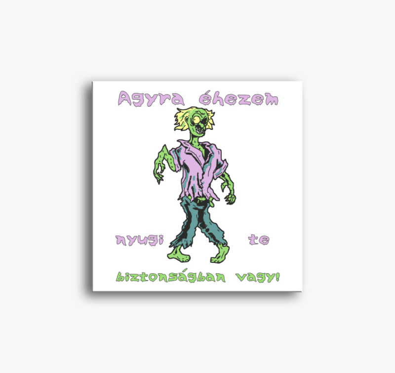 Agyra éhes zombi halloweeni vászonkép