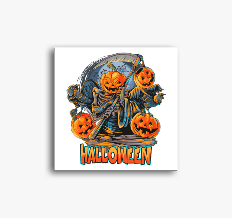 Halloweeni kaszás tök vászonkép