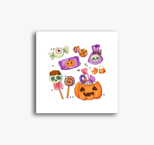 Halloween cukorka vászonkép