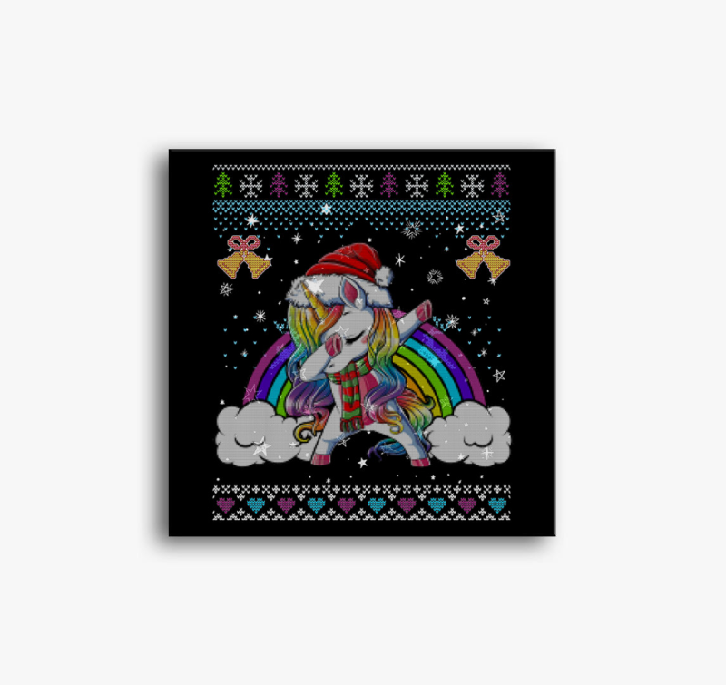 Unikornisos Karácsonyi vászonkép