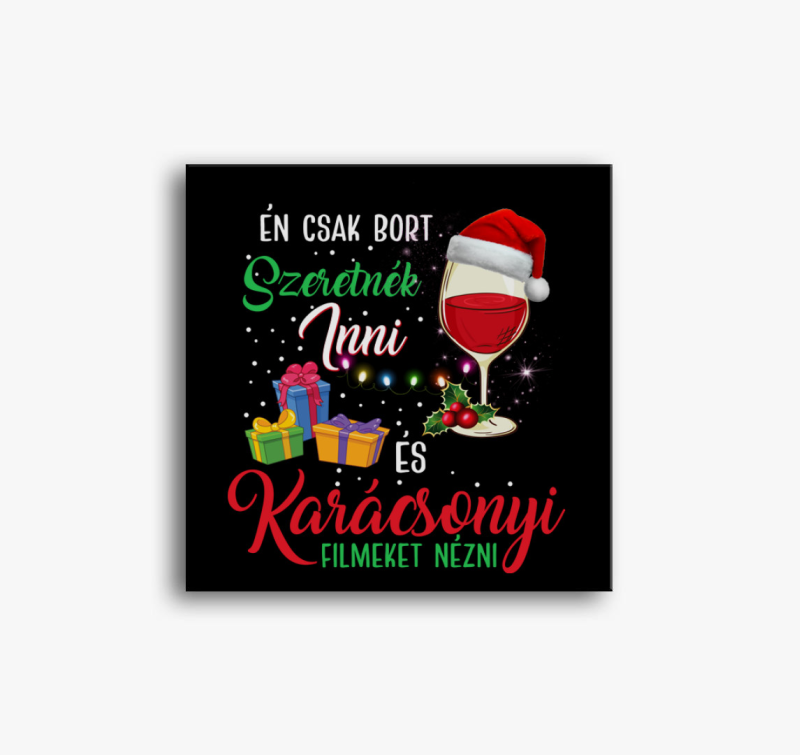Karácsonyi filmek és bor vászonkép