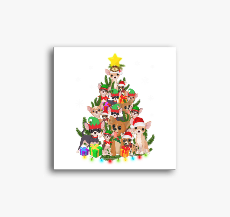 Chihuahua karácsonyfa vászonkép