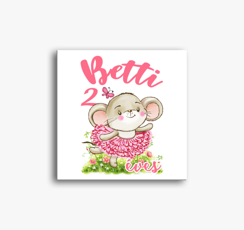 Egérke balerína  szülinapi gyerek vászonkép