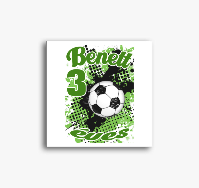 Focilabda zöld fehér szülinapi gyerek vászonkép