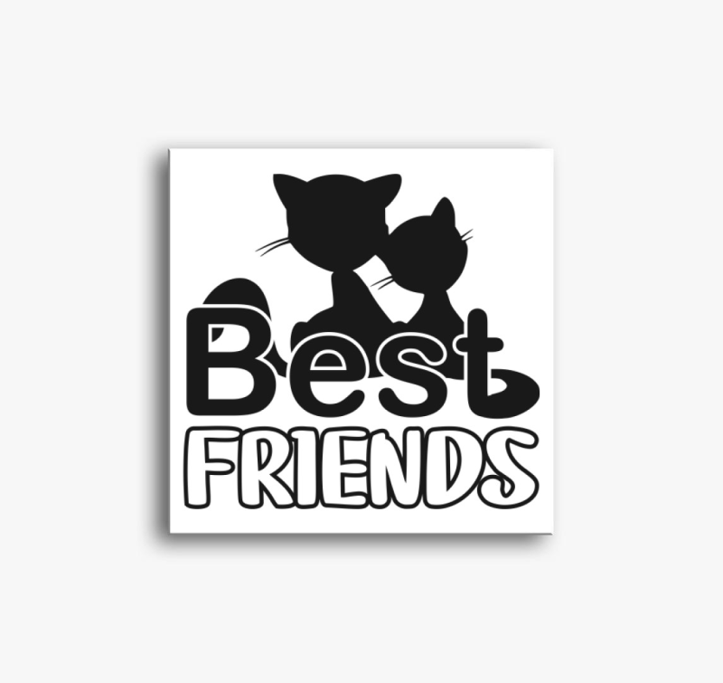 Macskás barátos vászonkép