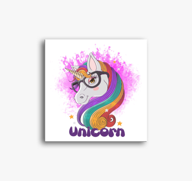 Szemüveges unikornis vászonkép