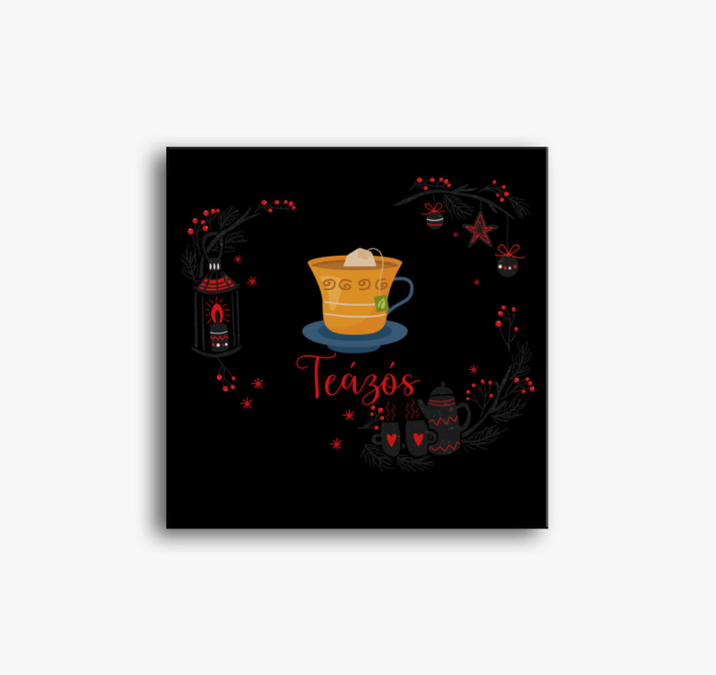 Ez a karácsonyi teázós vászonképm vászonkép
