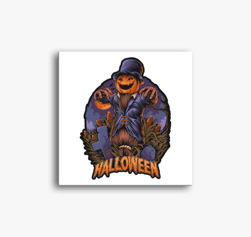 Tökfejes madárijesztő vászonkép