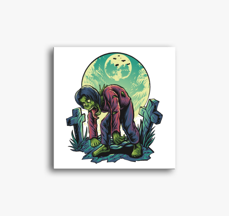 Temetői zombi vászonkép
