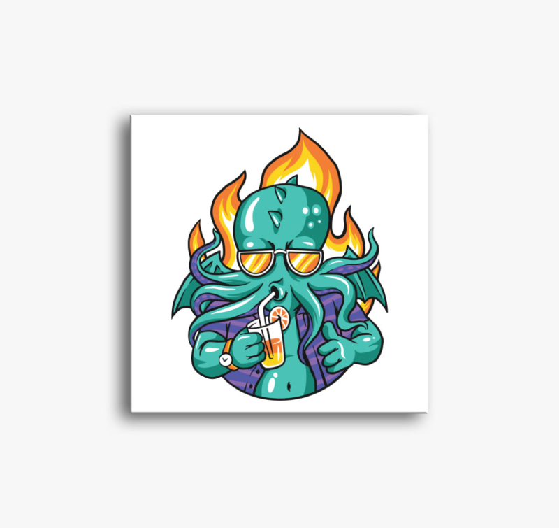 Partizó polip démon vászonkép