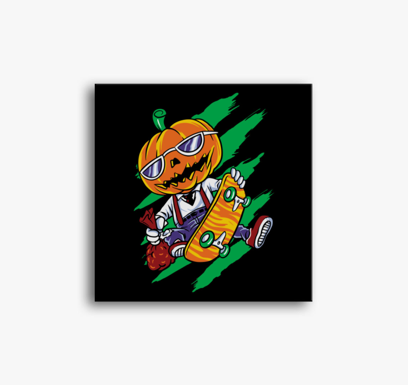 Gördeszkás tökfej vászonkép