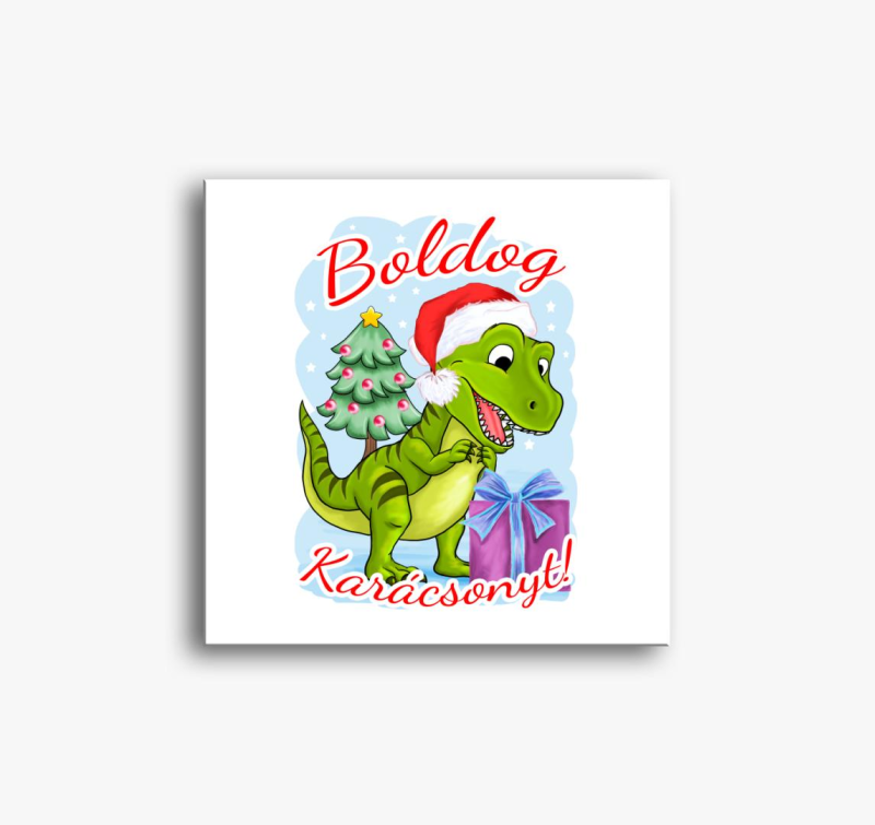 Boldog karácsonyt dínó vászonkép