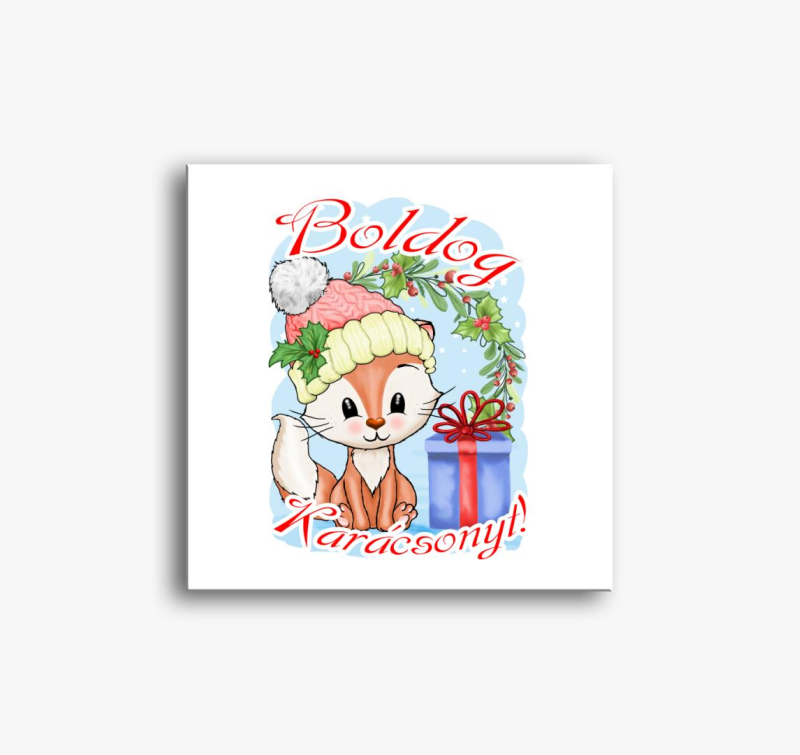 Boldog karácsonyt róka vászonkép