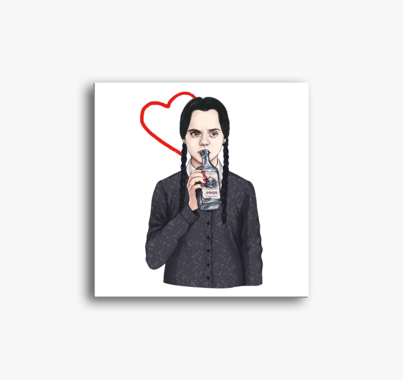 Wednesday szívecskével vászonkép