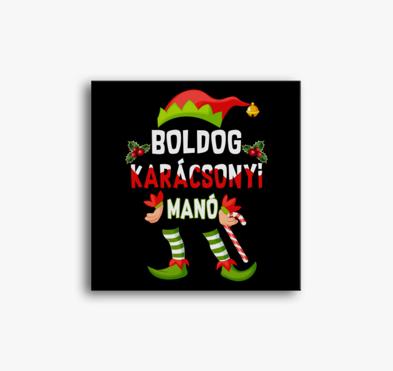 Boldog karácsonyi manó vászonkép