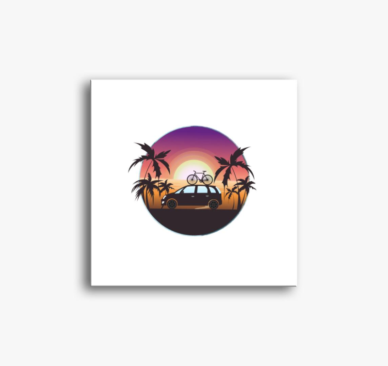 Autó a tengerparton vászonkép