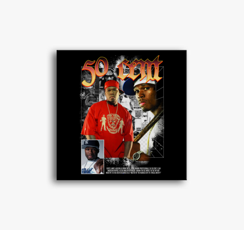50 Cent arcképes vászonkép