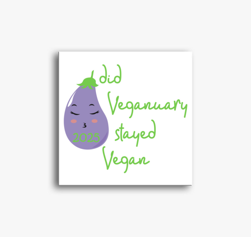 Did Veganuary 2023 padlizsános (zöld betűs) vászonkép