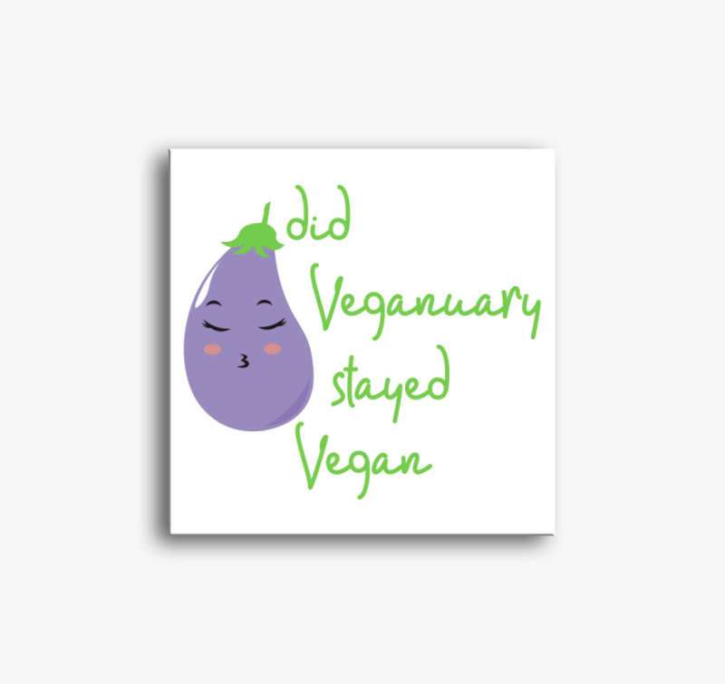 Did Veganuary padlizsános (zöld betűs) vászonkép