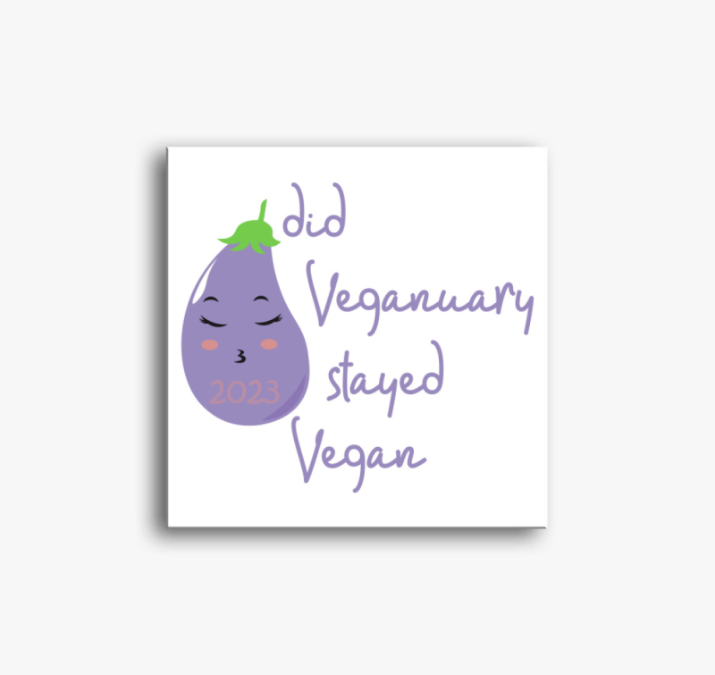 Did Veganuary 2023 padlizsános (lila betűs) vászonkép