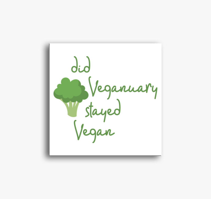 Did Veganuary brokkolis (zöld betűs) vászonkép