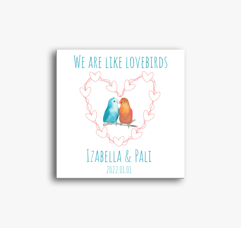 Lovebirds (kék) személyreszabható vászonkép