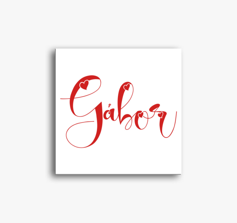 Szivecskés betűk NÉV (pirossal) vászonkép