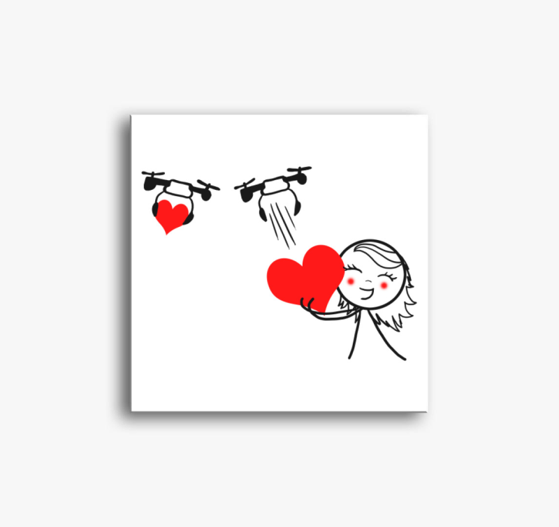 Szívdrón lány páros vászonkép