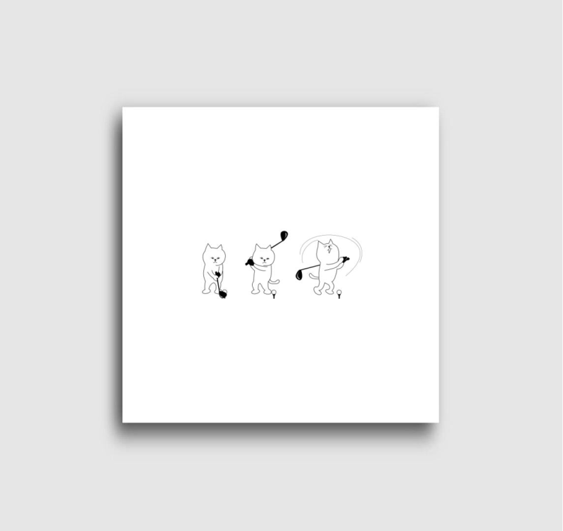 Macska golfozik vászonkép