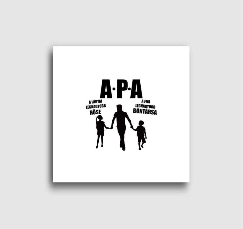 Apa lánya és fia gyerekekkel vászonkép