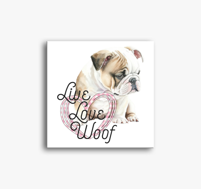 Angol bulldog Woof vászonkép