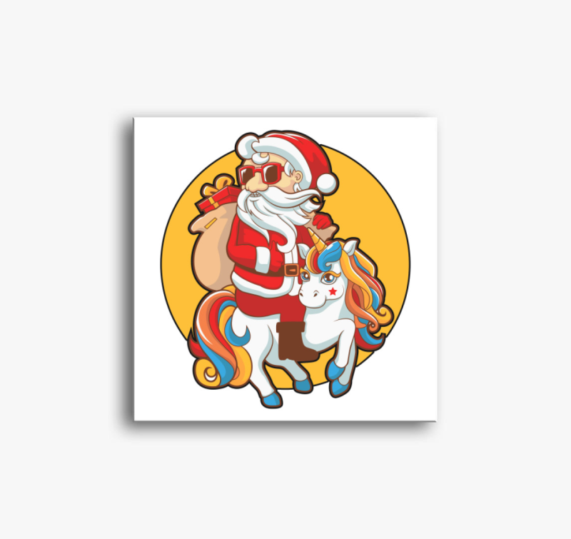 Télapó az unikornison vászonkép