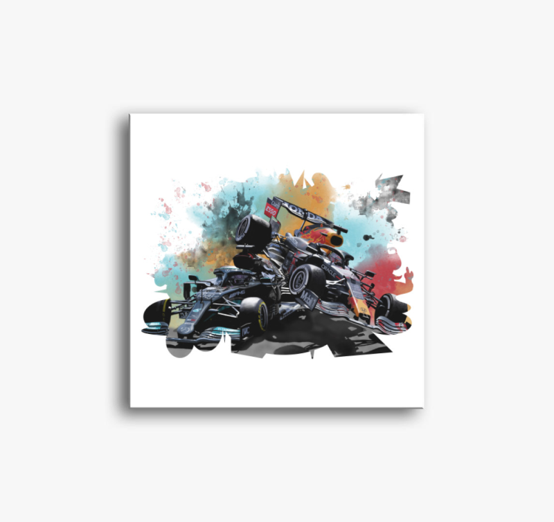 2021 crash Max Verstappen vs Lewis Hamilton vászonkép 