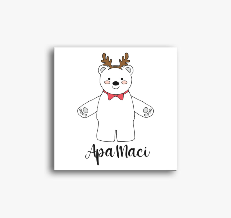 Apa maci karácsonyi vászonkép