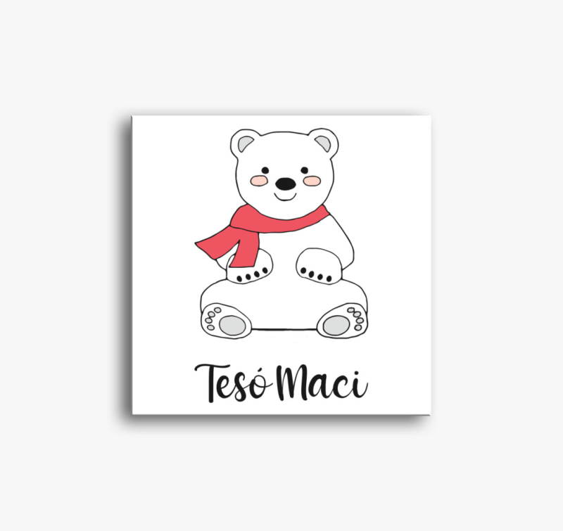 Tesó maci karácsonyi vászonkép