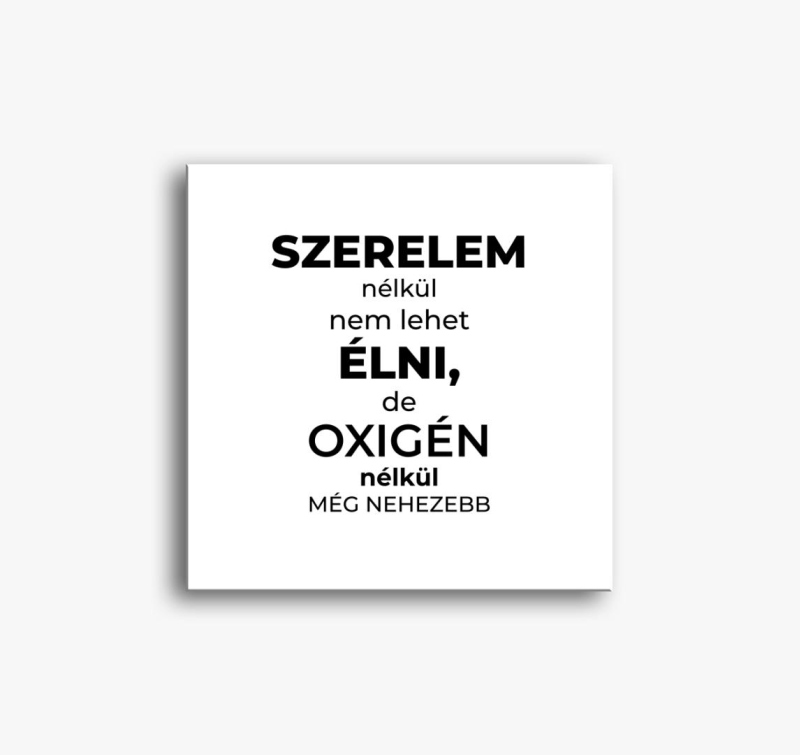 Szerelem nélkül nem lehet élni vicces vászonkép