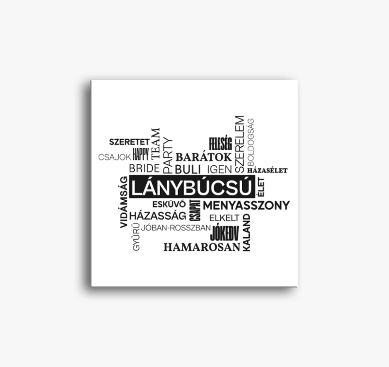 Szófelhős lánybúcsú vászonkép