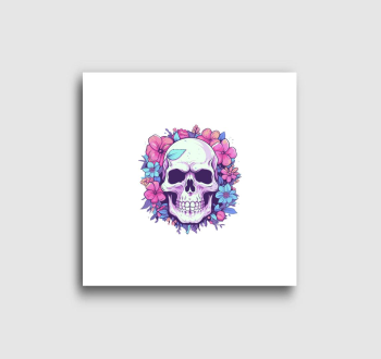 virágos koponya pink vászonkép