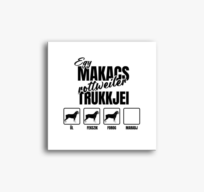Egy makacs rottweiler trükkjei vászonkép