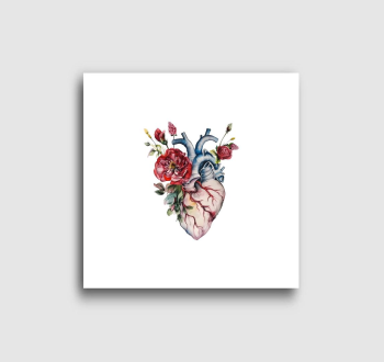 Szív virágos anatómia vászonkép