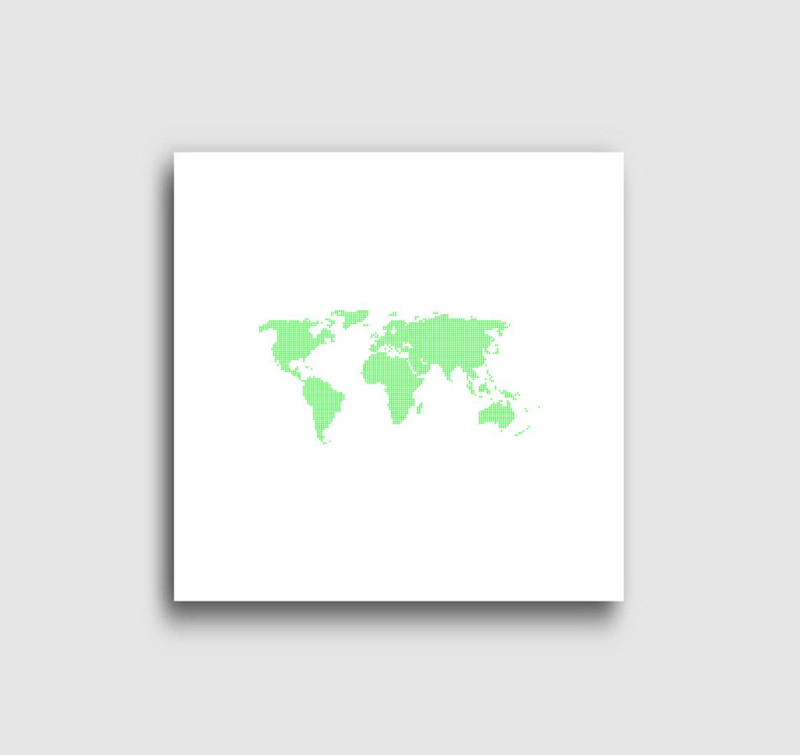 Pontozott zöld világtérkép vászonkép