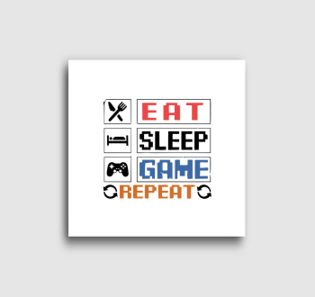 Eat sleep game repeat felirat vászonkép