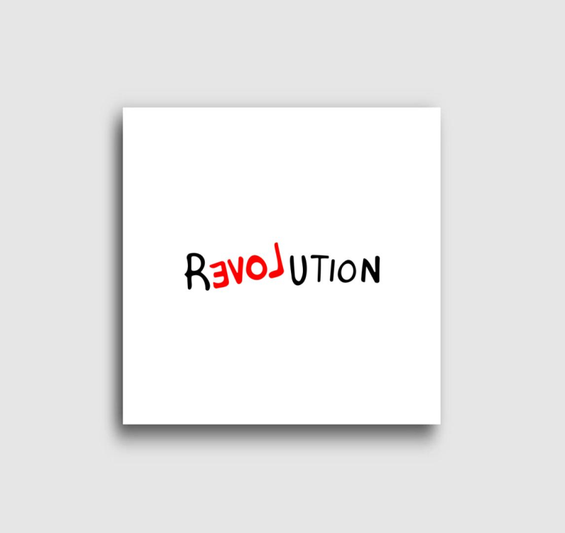 Revolution feliratú vászonkép